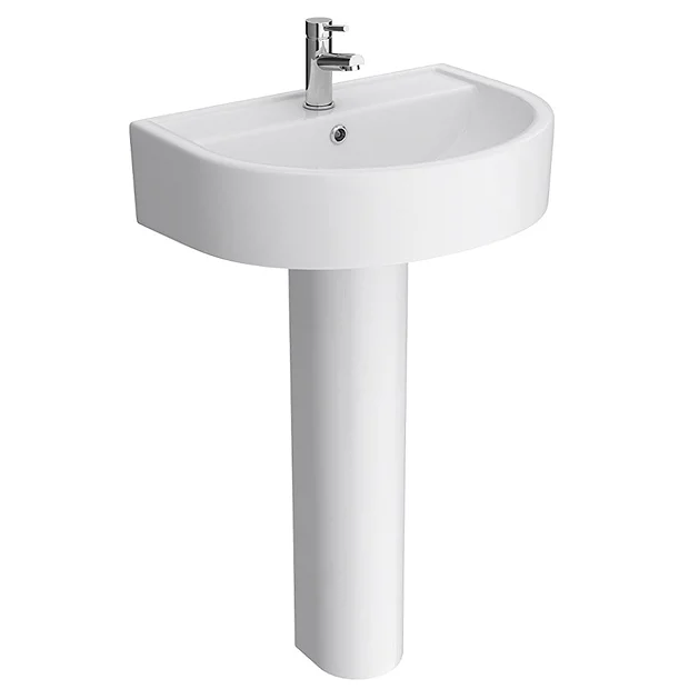 Victorian Plumbing Toronto Basin With Full Pedestal (600mm Wide - 1 Tap Hole) 4 Victorian Plumbing Toronto Basin With Full Pedestal (600mm Wide - 1 Tap Hole) - Image 2