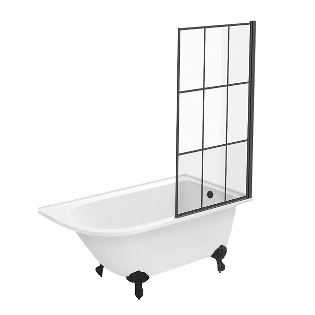 Victorian Plumbing Appleby 1550 Roll Top Shower Bath With Matt Black Grid Screen + Leg Set 7 Victorian Plumbing Appleby 1550 Roll Top Shower Bath With Matt Black Grid Screen + Leg Set - Image 5