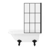Victorian Plumbing Appleby 1550 Roll Top Shower Bath With Matt Black Grid Screen + Leg Set