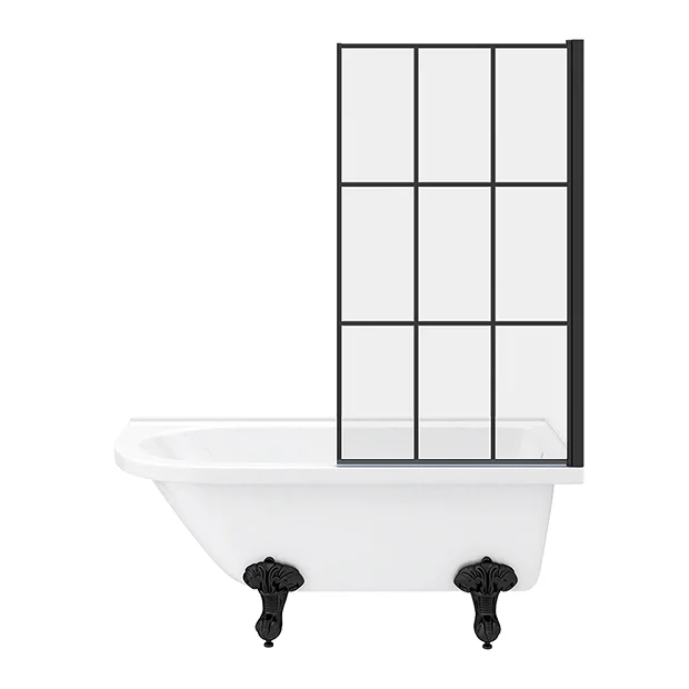 Victorian Plumbing Appleby 1550 Roll Top Shower Bath With Matt Black Grid Screen + Leg Set 3 Victorian Plumbing Appleby 1550 Roll Top Shower Bath With Matt Black Grid Screen + Leg Set