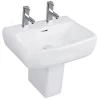 RAK Ceramic RAK Metropolitan 52cm Basin + Half Pedestal -Shower Baths Discount met52bas2hped lrg