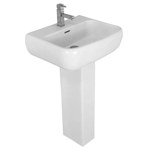 RAK Ceramic RAK Metropolitan 52cm Basin With Full Pedestal 4 RAK Ceramic RAK Metropolitan 52cm Basin With Full Pedestal - Image 2