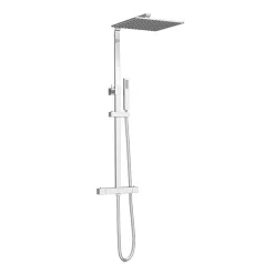 Milan Bathroom Milan Deluxe Cool Touch Square Thermostatic Shower (300 X 300mm Head - Chrome) -Shower Baths Discount mil2ct lrg2