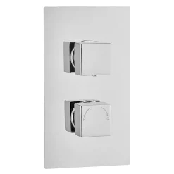 Milan Bathroom Milan Square Modern Shower System With Handset, 4 Body Jets + 200 X 200mm Shower Head