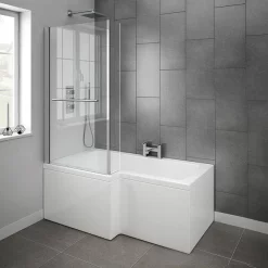 Milan Bathroom Milan Shower Bath - 1500mm L Shaped Inc. Screen With Rail + Panel 9 Milan Bathroom Milan Shower Bath - 1500mm L Shaped Inc. Screen With Rail + Panel -Shower Baths Discount milanshowerbath1500mmlshapedscreenwithrailandpaneld2