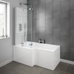 Milan Bathroom Milan Shower Bath - 1500mm L Shaped With Double Hinged Screen + Panel 9 Milan Bathroom Milan Shower Bath - 1500mm L Shaped With Double Hinged Screen + Panel -Shower Baths Discount milanshowerbath1500mmlshapedwithdoublehingedscreenpaneldetail1
