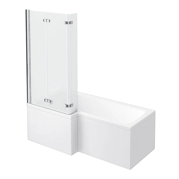Milan Bathroom Milan Shower Bath - 1600mm L Shaped With Double Hinged Screen + Panel 4 Milan Bathroom Milan Shower Bath - 1600mm L Shaped With Double Hinged Screen + Panel - Image 2