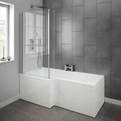 Milan Bathroom Milan Shower Bath - 1700mm L Shaped Inc. Screen With Rail + Panel 9 Milan Bathroom Milan Shower Bath - 1700mm L Shaped Inc. Screen With Rail + Panel -Shower Baths Discount milanshowerbath1700mmlshapedincscreenwithrailandpaneld3