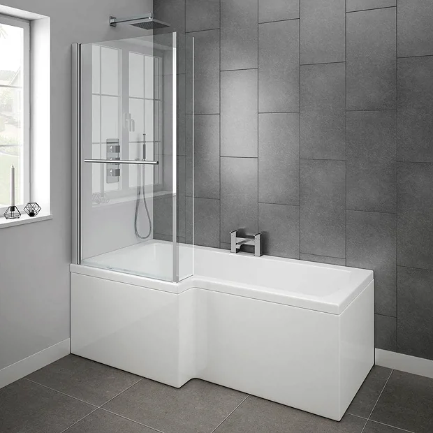 Milan Bathroom Milan Shower Bath - 1700mm L Shaped Inc. Screen With Rail + Panel 6 Milan Bathroom Milan Shower Bath - 1700mm L Shaped Inc. Screen With Rail + Panel - Image 4