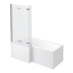 Milan Bathroom Milan Square Shower Bath - 1700mm Inc. Double Hinged Screen + MDF Panel 11 Milan Bathroom Milan Square Shower Bath - 1700mm Inc. Double Hinged Screen + MDF Panel -Shower Baths Discount milanshowerbath1700mmlshapedwithdoublehingedscreenmdfpaneldetail4