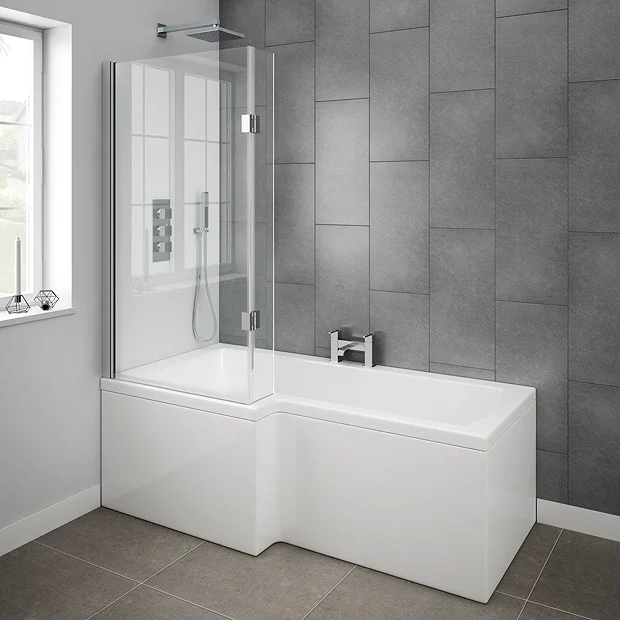 Milan Bathroom Milan Shower Bath - 1700mm L Shaped With Hinged Screen + Panel 5 Milan Bathroom Milan Shower Bath - 1700mm L Shaped With Hinged Screen + Panel - Image 3