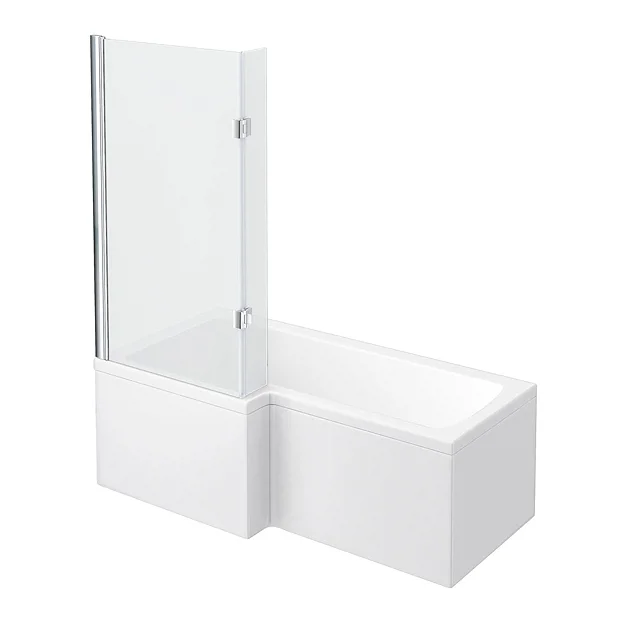 Milan Bathroom Milan Shower Bath - 1700mm L Shaped With Hinged Screen + Panel 4 Milan Bathroom Milan Shower Bath - 1700mm L Shaped With Hinged Screen + Panel - Image 2