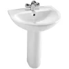 Vitra - Milton Basin And Pedestal - 2 Tap Hole - 2 Size Options 1 Vitra - Milton Basin And Pedestal - 2 Tap Hole - 2 Size Options -Shower Baths Discount milton 57 l