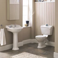 Victorian Plumbing Monaco Traditional Basin + Pedestal (2 Tap Hole) 9 Victorian Plumbing Monaco Traditional Basin + Pedestal (2 Tap Hole) -Shower Baths Discount monaco2tapholebasinwithfullpedestal2sizeoptionsnewdetail1