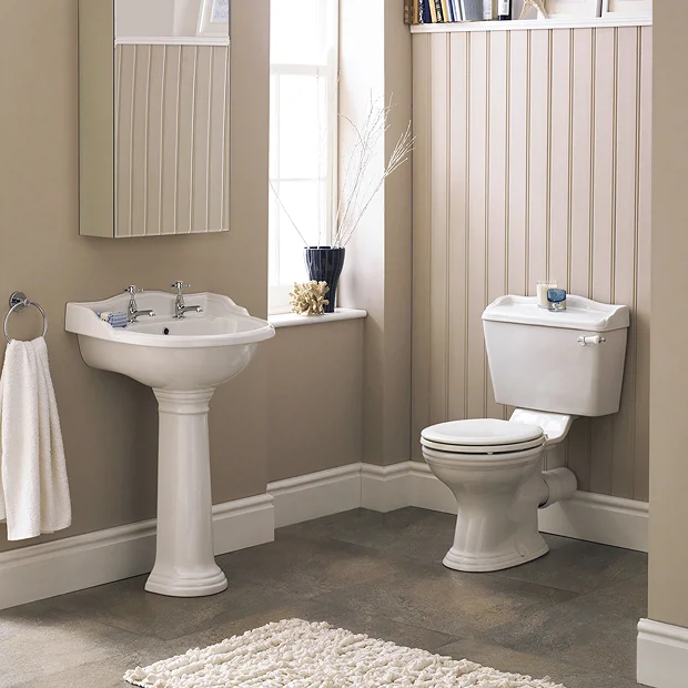 Victorian Plumbing Monaco Traditional Basin + Pedestal (2 Tap Hole) 5 Victorian Plumbing Monaco Traditional Basin + Pedestal (2 Tap Hole) - Image 3