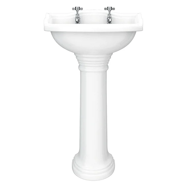 Victorian Plumbing Monaco Traditional Basin + Pedestal (2 Tap Hole) 6 Victorian Plumbing Monaco Traditional Basin + Pedestal (2 Tap Hole) - Image 4