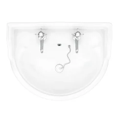 Victorian Plumbing Monaco Traditional Basin + Pedestal (2 Tap Hole)
