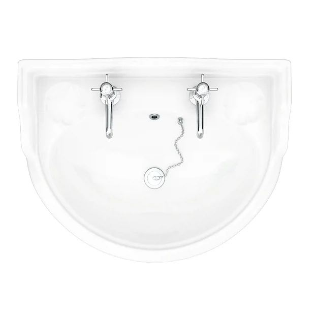 Victorian Plumbing Monaco Traditional Basin + Pedestal (2 Tap Hole) 3 Victorian Plumbing Monaco Traditional Basin + Pedestal (2 Tap Hole)