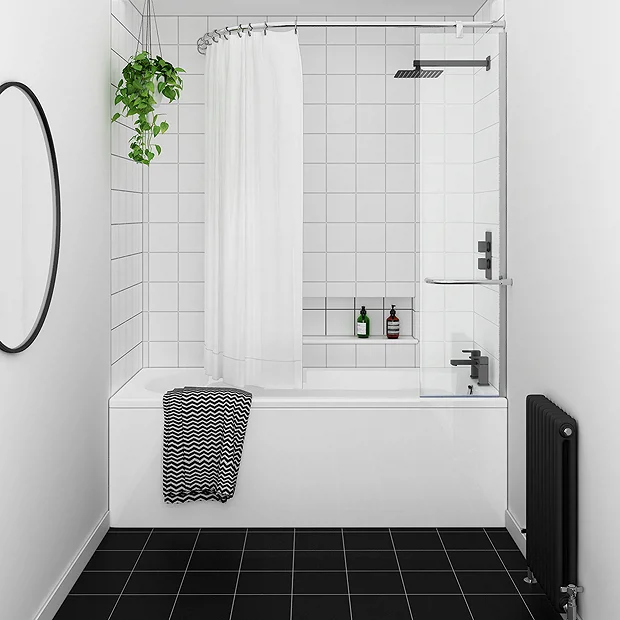 Victorian Plumbing Montreal Round Single Ended Bath With Curtain Rail Bath Screen 4 Victorian Plumbing Montreal Round Single Ended Bath With Curtain Rail Bath Screen - Image 2