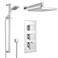 Milan Bathroom Milan Concealed Shower Valve With Slide Rail Kit + Wall Mounted Fixed Head 10 Milan Bathroom Milan Concealed Shower Valve With Slide Rail Kit + Wall Mounted Fixed Head -Shower Baths Discount mshwpk d1