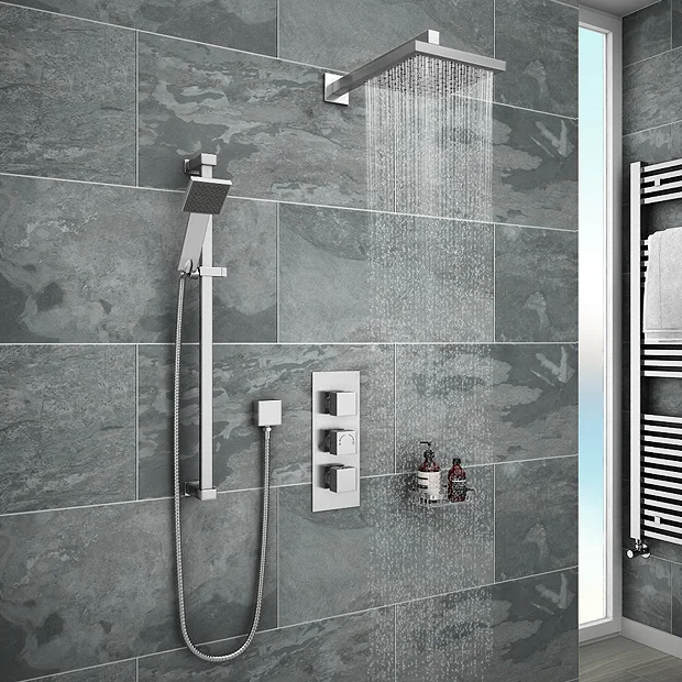 Milan Bathroom Milan Concealed Shower Valve With Slide Rail Kit + Wall Mounted Fixed Head 4 Milan Bathroom Milan Concealed Shower Valve With Slide Rail Kit + Wall Mounted Fixed Head - Image 2