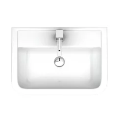 Victorian Plumbing Pro 600 Modern Short Projection Basin & Pedestal (550mm Wide - 1 Tap Hole)