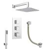 Milan Bathroom Milan Shower Package (Rainfall Wall Mounted Head, Handset + Freeflow Bath Filler)