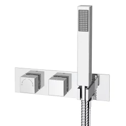 Milan Bathroom Milan Square Shower System (200mm Fixed Head, Handset + Integrated Parking Bracket) -Shower Baths Discount msvhchpk2d3