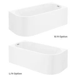 Monza­­ Bathroom Monza 1700 X 750 Curved Free Standing Corner Bath With Screen -Shower Baths Discount mz17crnsbd1