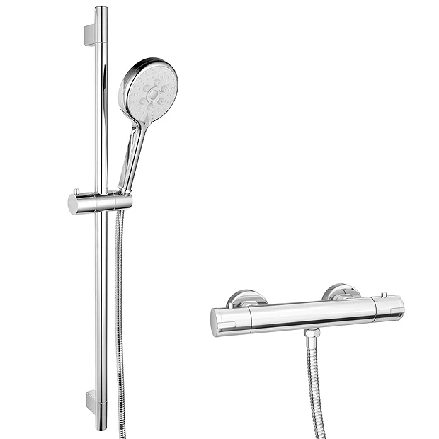 Monza Bathroom Monza Bar Shower Package With Valve + Slider Rail Kit 4 Monza Bathroom Monza Bar Shower Package With Valve + Slider Rail Kit - Image 2