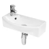 Hudson Reed 1TH Compact Wall Hung Basin (Left Hand) 2 Hudson Reed 1TH Compact Wall Hung Basin (Left Hand) -Shower Baths Discount nbv161 lrg