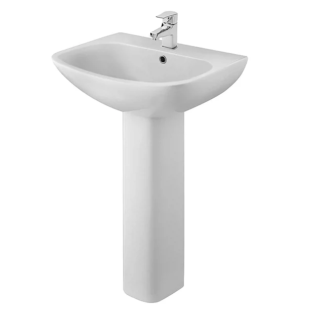 Nuie Ava 545mm 1TH Basin & Pedestal 4 Nuie Ava 545mm 1TH Basin & Pedestal - Image 2