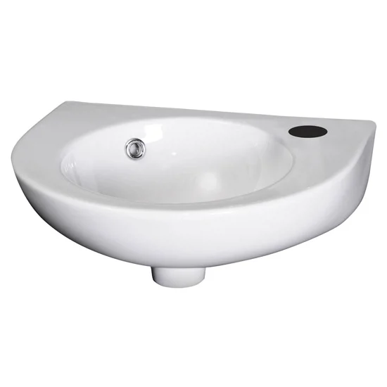 Nuie - Round 450mm Wall Hung Cloakroom Basin - 1 Tap Hole 3 Nuie - Round 450mm Wall Hung Cloakroom Basin - 1 Tap Hole