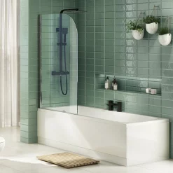 Nuie Curved Top Straight Hinged Linton Shower Bath