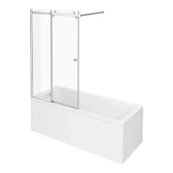 Nova Bathroom Nova Square Single Ended Bath With Sliding Bath Screen 8 Nova Bathroom Nova Square Single Ended Bath With Sliding Bath Screen -Shower Baths Discount nvsbs nd1