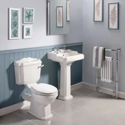 Victorian Plumbing Oxford Ceramic Traditional Basin & Pedestal Set 8 Victorian Plumbing Oxford Ceramic Traditional Basin & Pedestal Set -Shower Baths Discount oxfordtraditionalbasinwithpedestald1