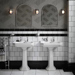 Heritage Bathroom Heritage - Granley Deco 2TH Basin & Pedestal 8 Heritage Bathroom Heritage - Granley Deco 2TH Basin & Pedestal -Shower Baths Discount pgdw05pgrw09 d1