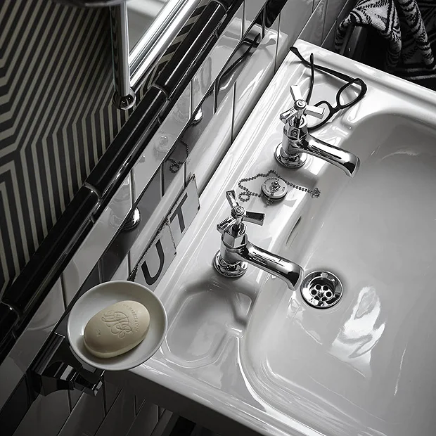 Heritage Bathroom Heritage - Granley Deco 2TH Basin & Pedestal 3 Heritage Bathroom Heritage - Granley Deco 2TH Basin & Pedestal