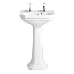 Heritage Bathroom Heritage - Granley Deco 2TH Cloakroom Basin & Pedestal