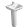 Armitage Shanks Portman 21 1TH Basin & Pedestal -Shower Baths Discount por21501th l