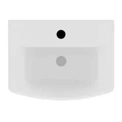 Nuie Asselby Cloakroom Basin 1TH With Pedestal (500 X 375mm)