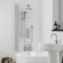 Victorian Plumbing Pablo Triple Thermostatic Valve With Round Shower Head And Slider Rail Kit 11 Victorian Plumbing Pablo Triple Thermostatic Valve With Round Shower Head And Slider Rail Kit -Shower Baths Discount pttvss d2