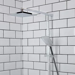 Bristan Quadrato Thermostatic Bar Shower Valve With Rigid Riser + Fast Fit Kit