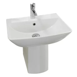 RAK Ceramic RAK Summit 50cm Basin 1TH With Half Pedestal -Shower Baths Discount raksummit50cmbasin1thwithhalfpedestald1