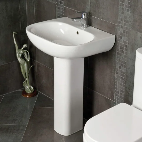 RAK Ceramic RAK - Tonique 55cm Basin 1th With Full Pedestal 3 RAK Ceramic RAK - Tonique 55cm Basin 1th With Full Pedestal