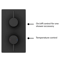Arezzo Matt Black Round Shower Package With Concealed Valve + Ceiling Mounted Head -Shower Baths Discount rd2blkpkcm detail1