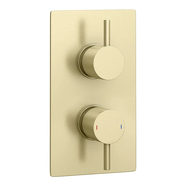 Arezzo Brushed Brass Round Thermostatic Shower Pack With Head + Handset 7 Arezzo Brushed Brass Round Thermostatic Shower Pack With Head + Handset - Image 5