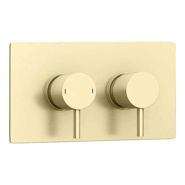 Arezzo Brushed Brass Round Thermostatic Shower Pack With Head + Handset 8 Arezzo Brushed Brass Round Thermostatic Shower Pack With Head + Handset - Image 6