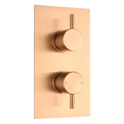 Arezzo Brushed Bronze Round Thermostatic Shower Pack With Head + Handset -Shower Baths Discount rd4bzpk d1