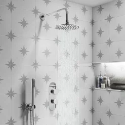 Cruze Bathroom Cruze Round Thermostatic Shower Pack With Head + Handset (Oval Backplate) Chrome 8 Cruze Bathroom Cruze Round Thermostatic Shower Pack With Head + Handset (Oval Backplate) Chrome -Shower Baths Discount rd4chpkrl